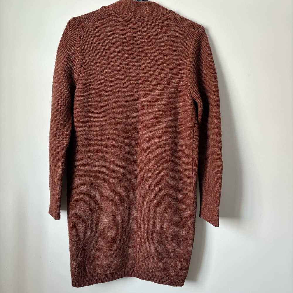 Roots Rust Color Long Open Cotton Cardigan - Picture 9 of 13